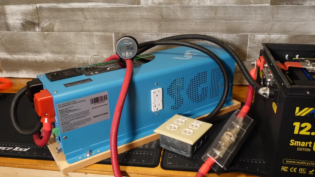 Inverter charger and energy monitor during 245A discharge