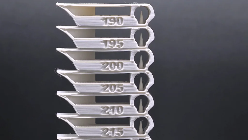 3D printed temperature calibration tower
