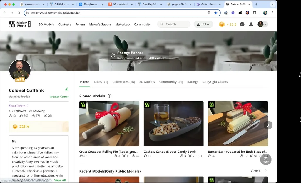 Makerworld creator profile page