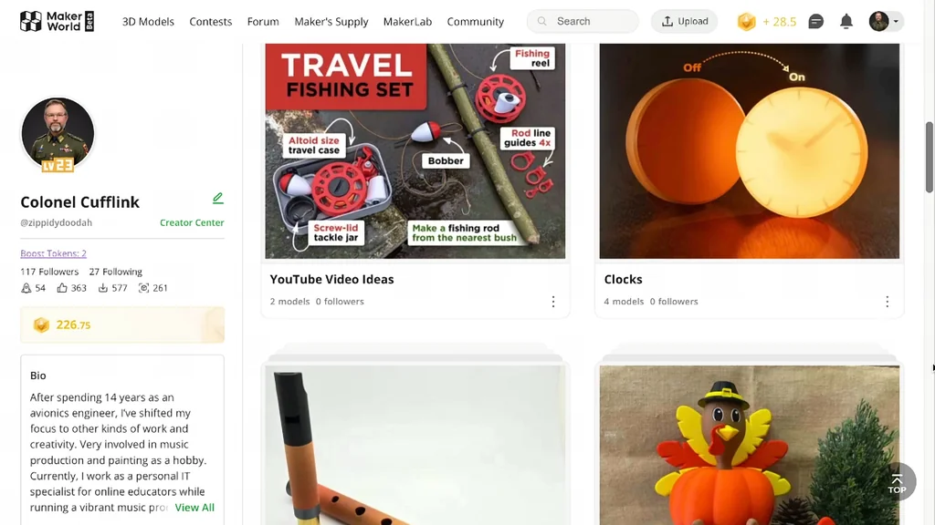 Makerworld creator profile