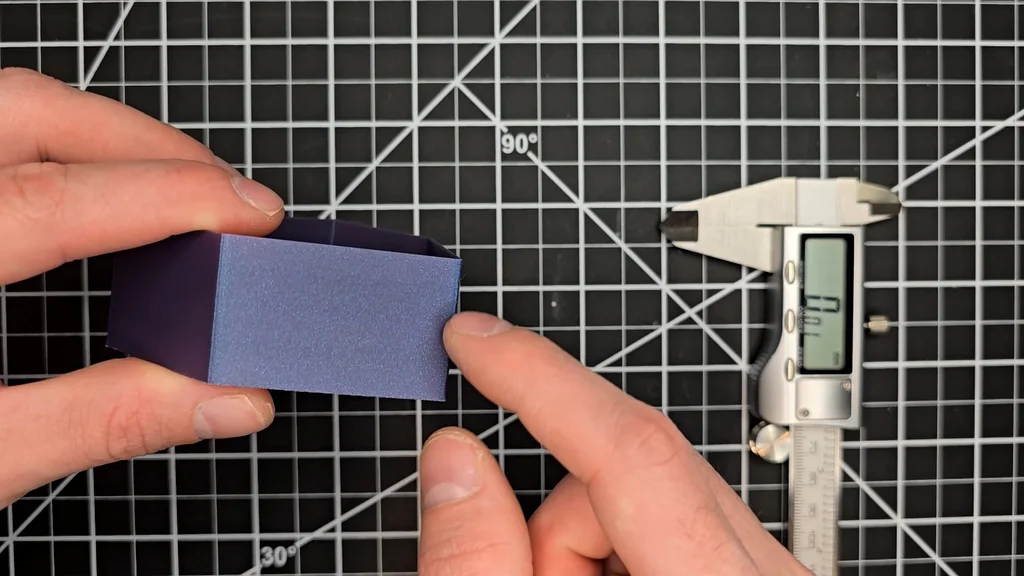 Measuring print with digital calipers