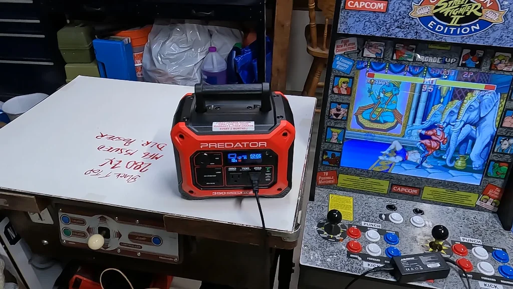 Power station powering the arcade machine.