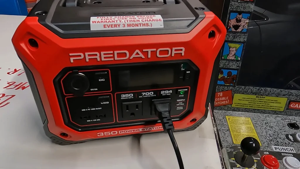 Front panel of the Predator 350W power station.