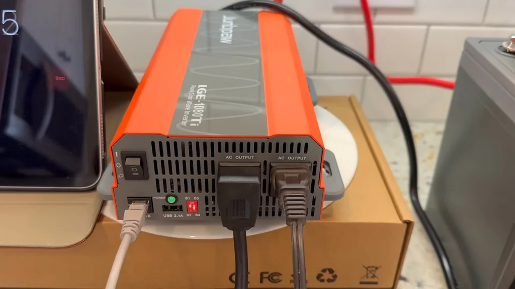 Inverter AC output and USB ports