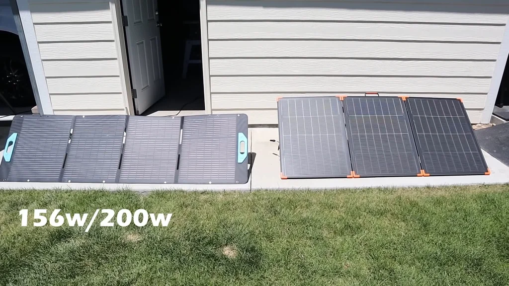 Two types of solar panels being compared side by side