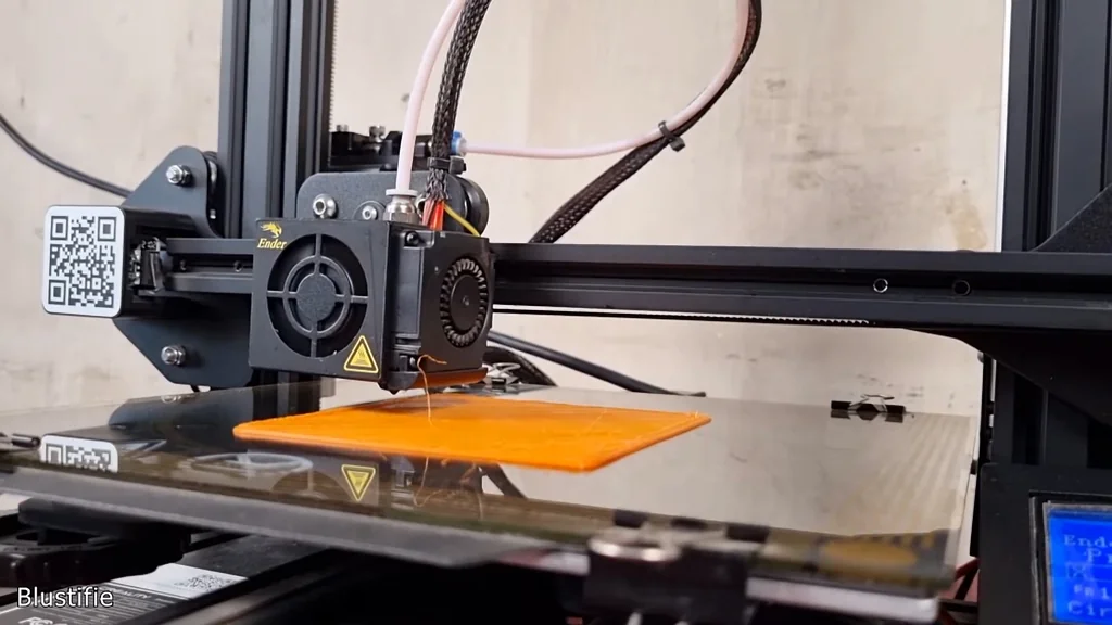 Ender 3 printer showing extrusion failure