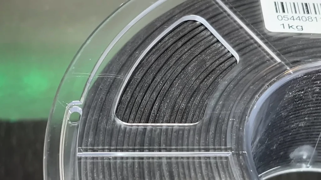 Black PA6-CF filament roll