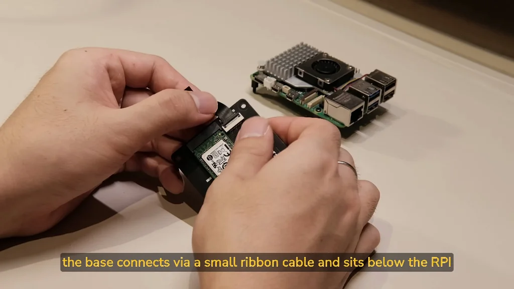 Connecting the ribbon cable to the M.2 adapter