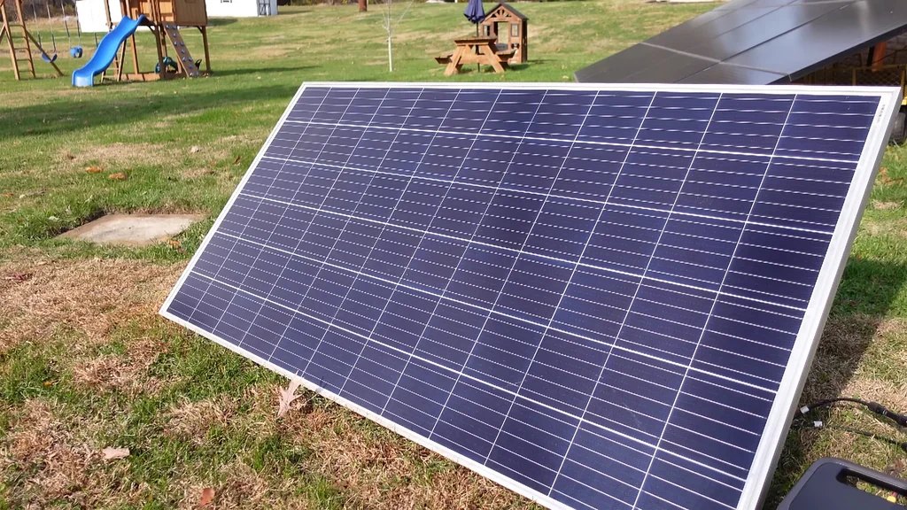 Solar panel setup for testing
