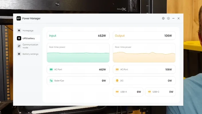 Computer running on UPS power