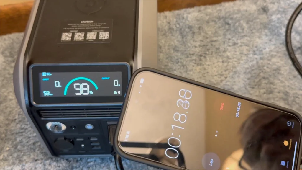 Smartphone stopwatch used for load testing