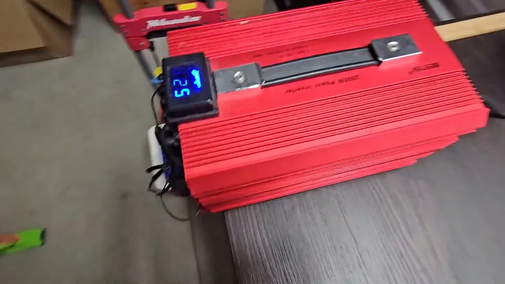 Close-up of the fuse bank on the back of the Bestek inverter.