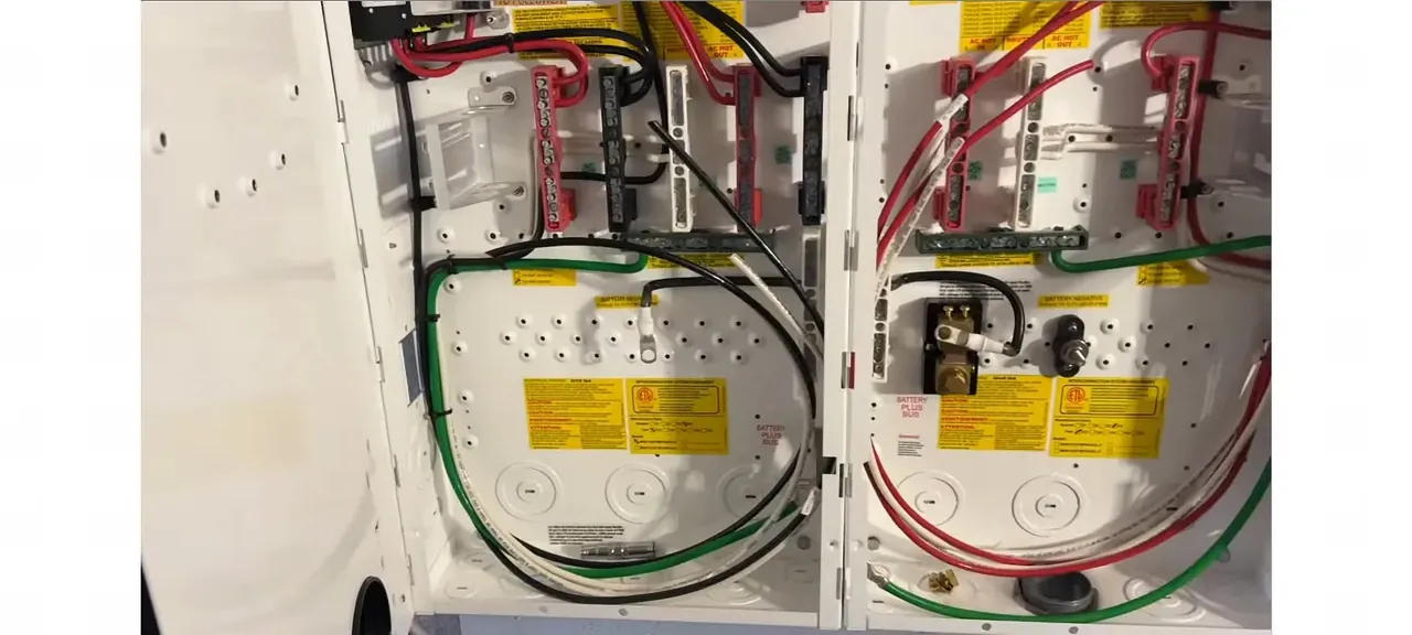 Interior view showing the 3-inch access holes