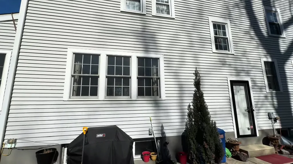 Exterior view of the house and transfer switch