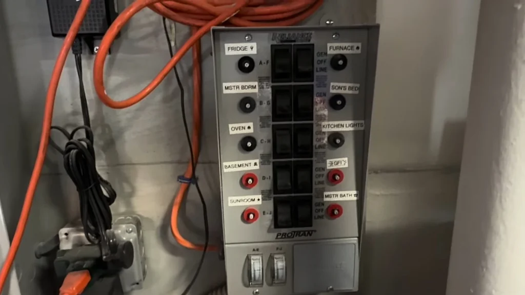 Operating the manual transfer switch