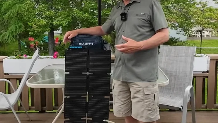 Man presenting the solar system