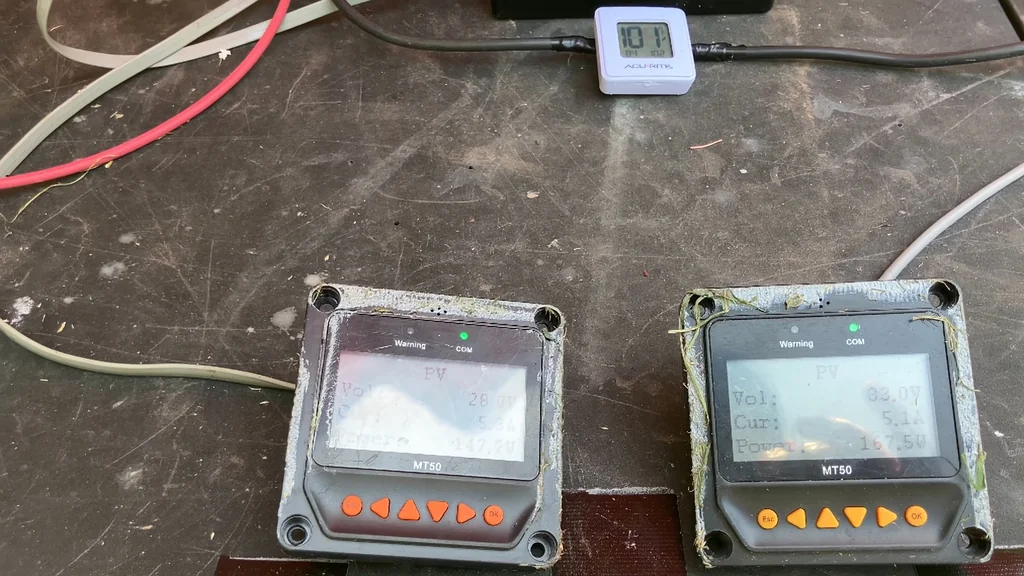 MT50 displays showing power drop during shade test