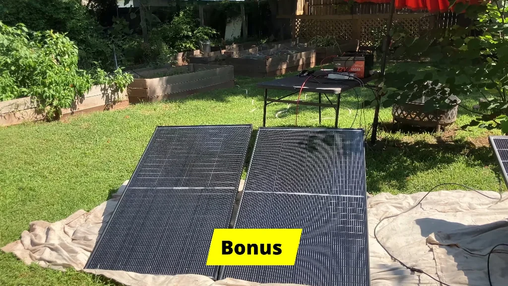 Solar panels arranged for the bonus comparison test