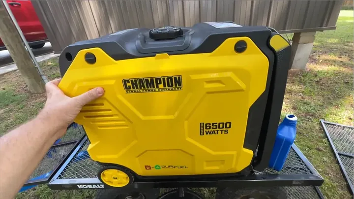 Champion 6500W inverter generator with side access panel reinstalled
