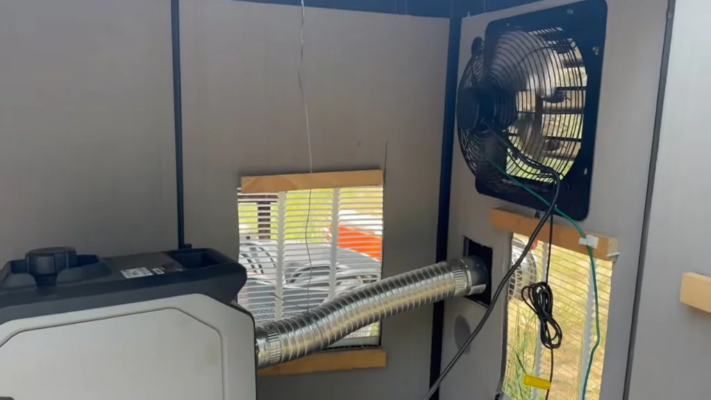 Generator enclosure interior with fan