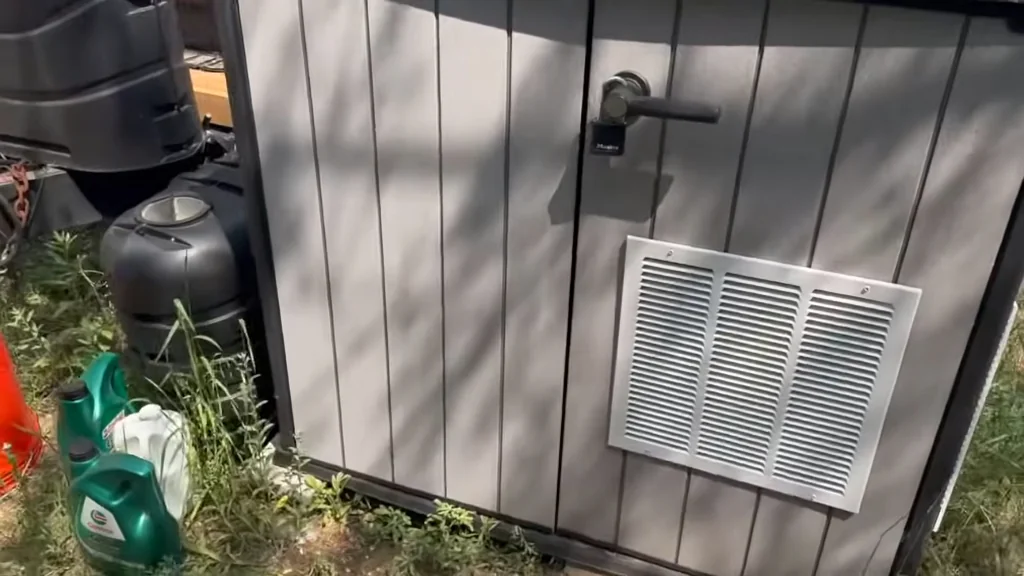 Exterior of generator enclosure with vent