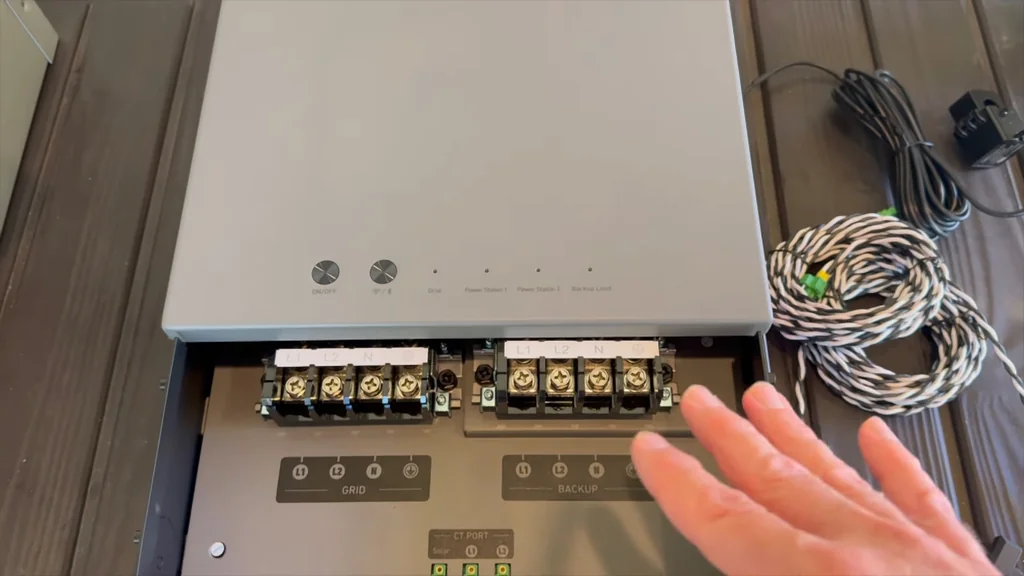Front view of the closed Anker Solix home power panel