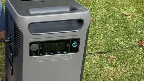 Close up of the Anker power station input port display
