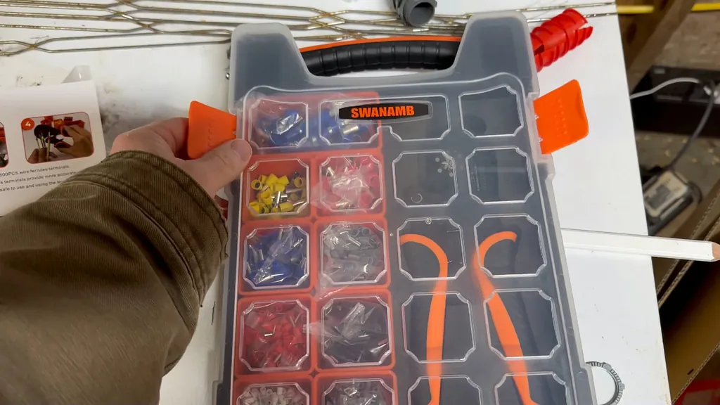 Ferrule crimping kit showing various sizes of metal ferrules.