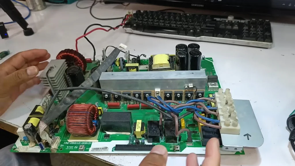 Assembled power inverter PCB board