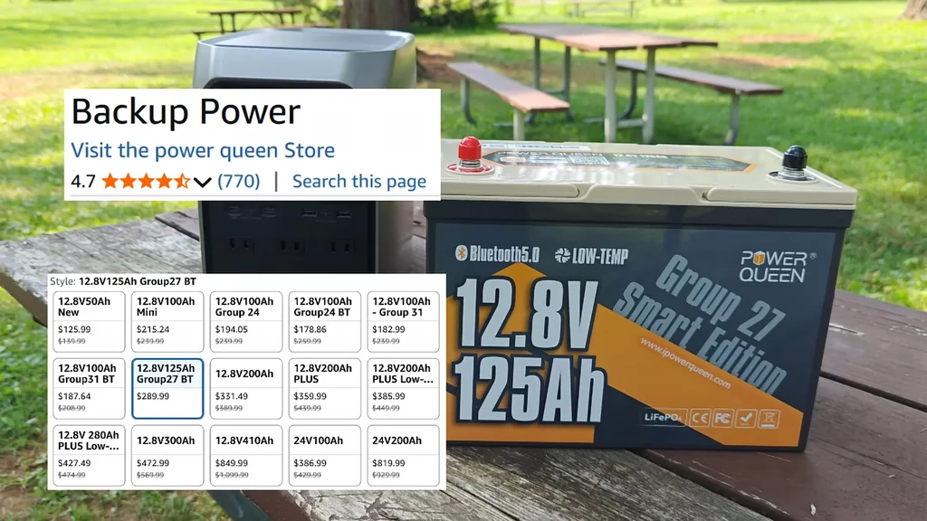 Power Queen 12.8V 125Ah battery specs