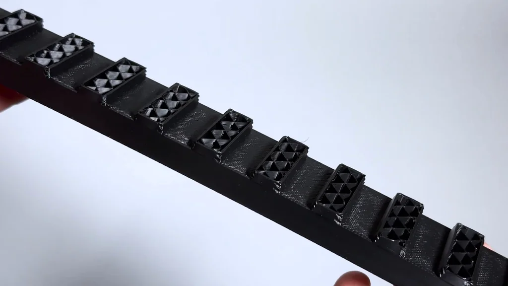 Black 3D printed stepped sample
