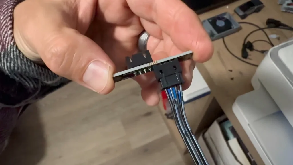 Inserting the ribbon cable