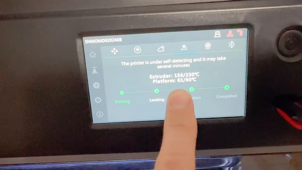 Extruder at target temperature