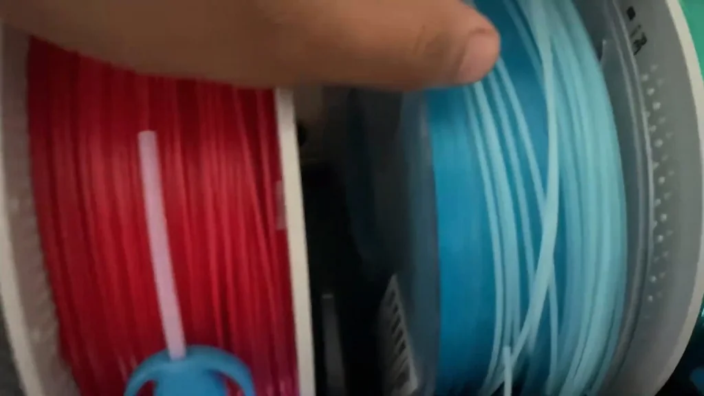 Red and blue translucent 3D printer filament