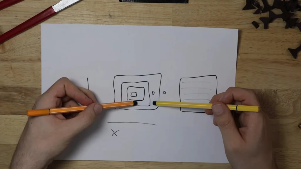 Hands illustrating infill patterns