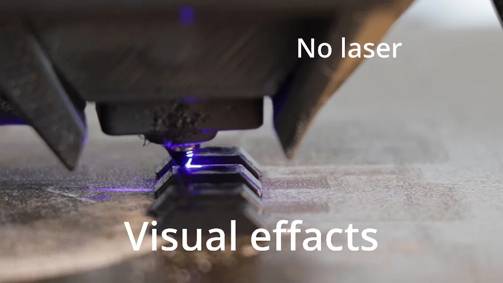 Nozzle with blue laser active