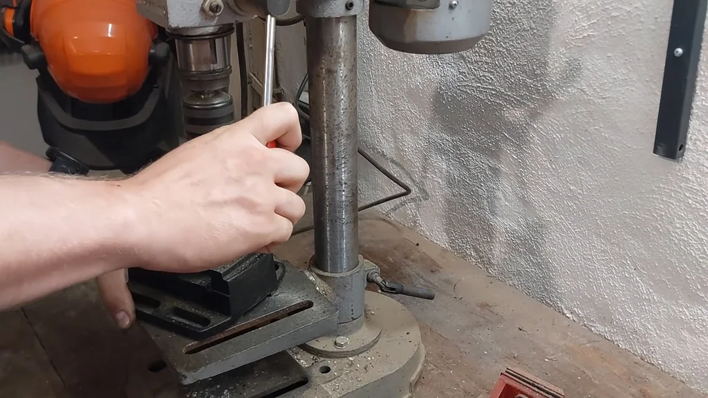 Setting up vise on drill press
