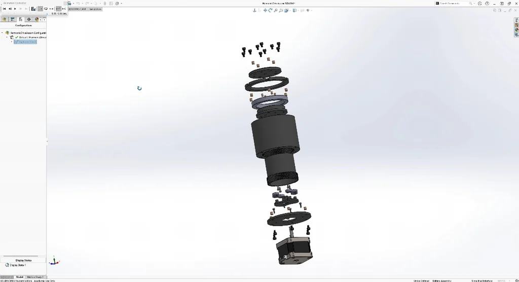 Exploded view of the CAD model