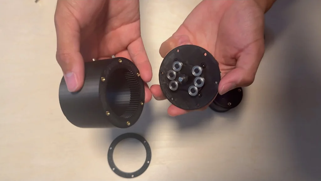 Assembling the 3D printed gear components