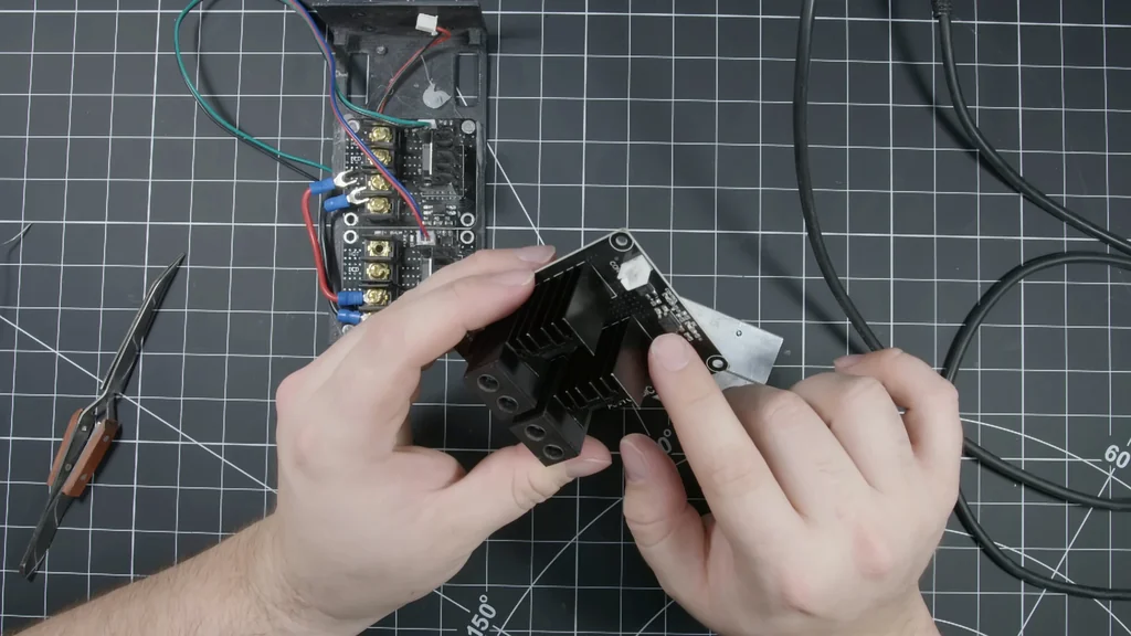 Close-up of MOSFET expansion board