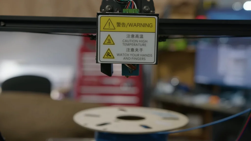 Side view of the printer