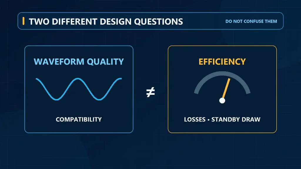 Infographic showing waveform quality vs efficiency