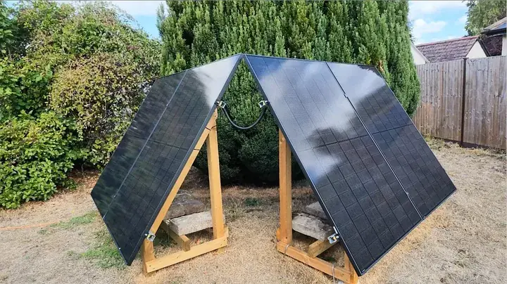 Side view showing the 55-degree inclination angle of the timber ground frames
