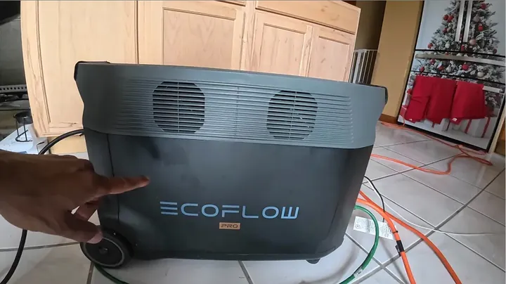 Close-up detail of EcoFlow Pro front branding panel