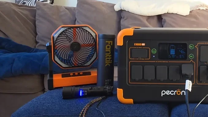 Cooling fan vents on the side of the Pecron E1000LFP.
