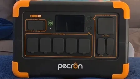 Close-up of the control buttons and screen interface.