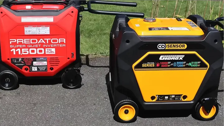 Side-by-side display of both generators with control panels facing forward