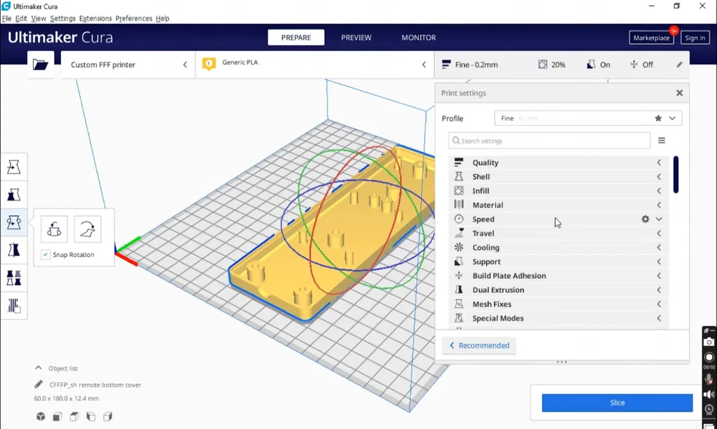 3D printer printing