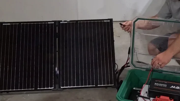 Inverter display showing power output