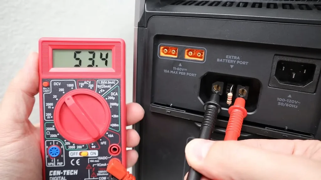 Measuring 53.4V with CEN-TECH multimeter